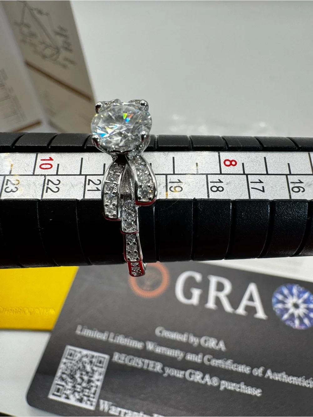 Moissanite Engagement Ring - Silver